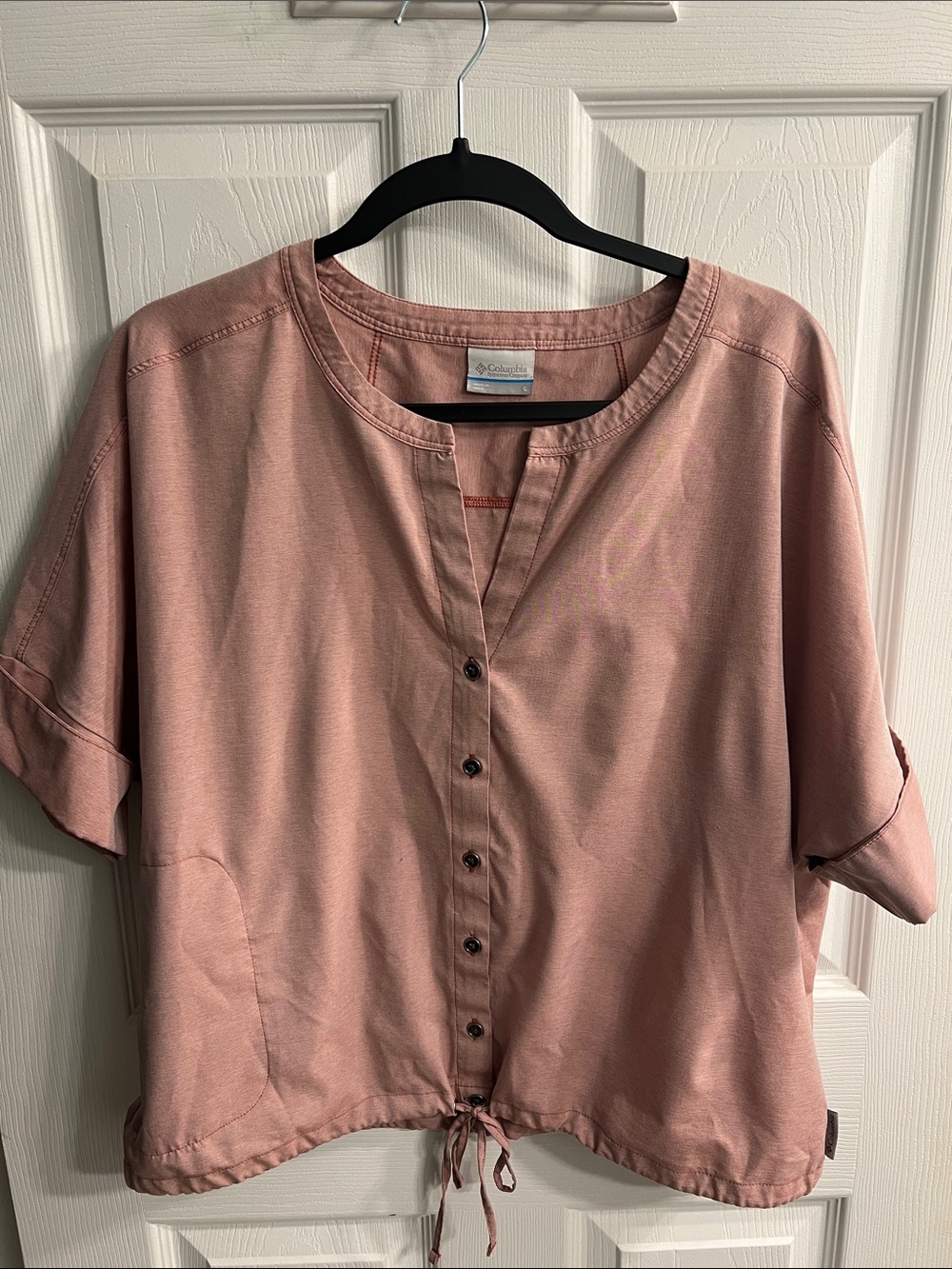 Columbia Women's Dusty Rose Button-Front Short Sleeve Shirt